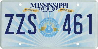 MS license plate ZZS461