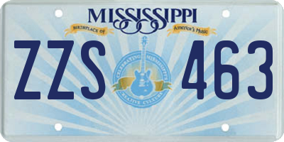 MS license plate ZZS463