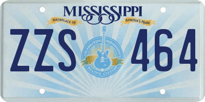 MS license plate ZZS464