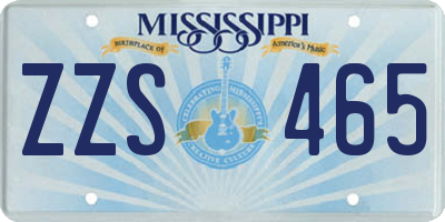 MS license plate ZZS465