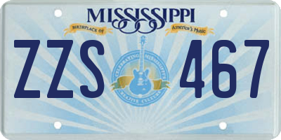 MS license plate ZZS467