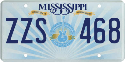 MS license plate ZZS468