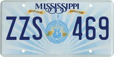 MS license plate ZZS469