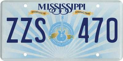 MS license plate ZZS470