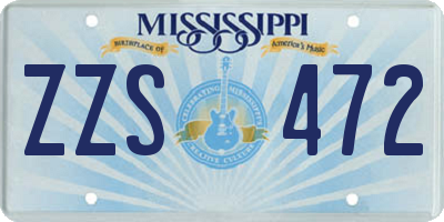 MS license plate ZZS472