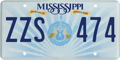 MS license plate ZZS474