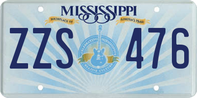 MS license plate ZZS476