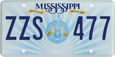 MS license plate ZZS477