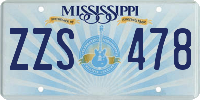 MS license plate ZZS478