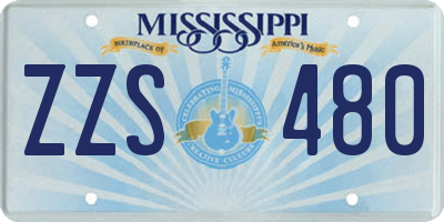 MS license plate ZZS480