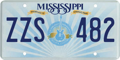 MS license plate ZZS482