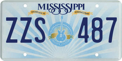 MS license plate ZZS487