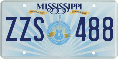 MS license plate ZZS488