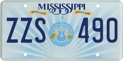 MS license plate ZZS490