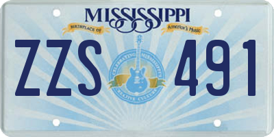 MS license plate ZZS491