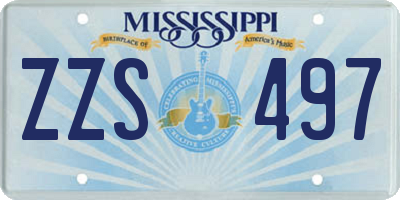 MS license plate ZZS497