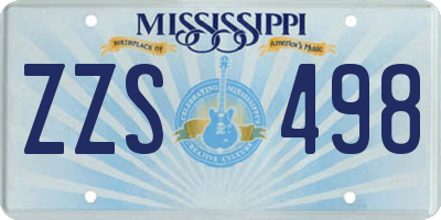 MS license plate ZZS498