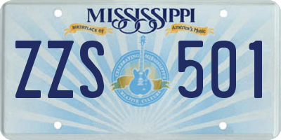 MS license plate ZZS501