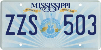 MS license plate ZZS503