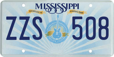 MS license plate ZZS508