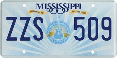 MS license plate ZZS509