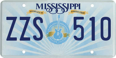 MS license plate ZZS510