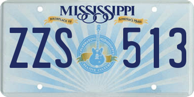 MS license plate ZZS513