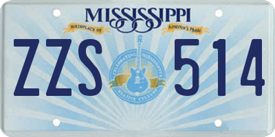 MS license plate ZZS514