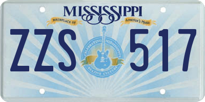 MS license plate ZZS517