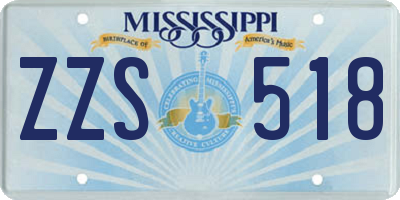 MS license plate ZZS518