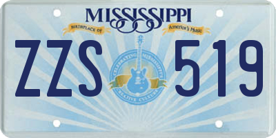 MS license plate ZZS519