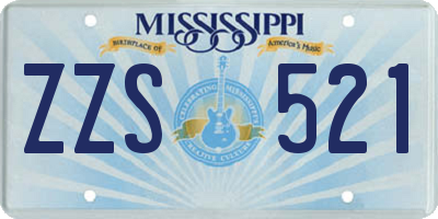 MS license plate ZZS521