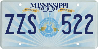 MS license plate ZZS522