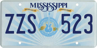 MS license plate ZZS523