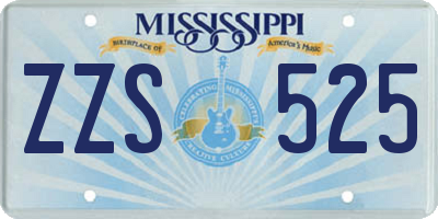 MS license plate ZZS525