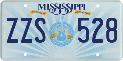 MS license plate ZZS528