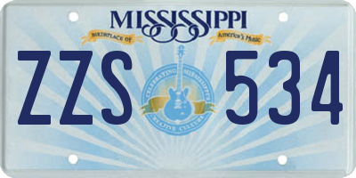 MS license plate ZZS534