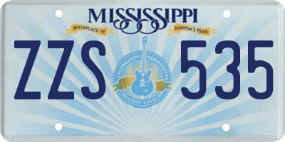 MS license plate ZZS535