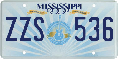 MS license plate ZZS536