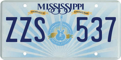 MS license plate ZZS537