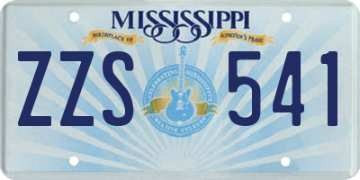 MS license plate ZZS541