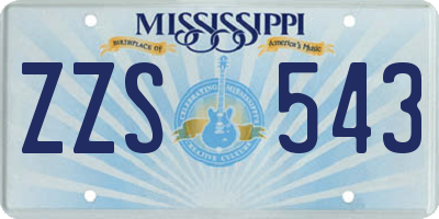 MS license plate ZZS543