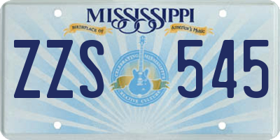 MS license plate ZZS545