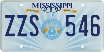 MS license plate ZZS546