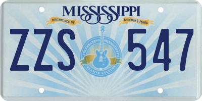 MS license plate ZZS547