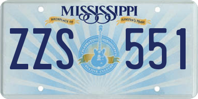 MS license plate ZZS551