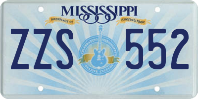 MS license plate ZZS552