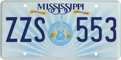 MS license plate ZZS553