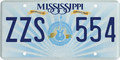 MS license plate ZZS554