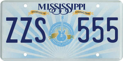 MS license plate ZZS555
